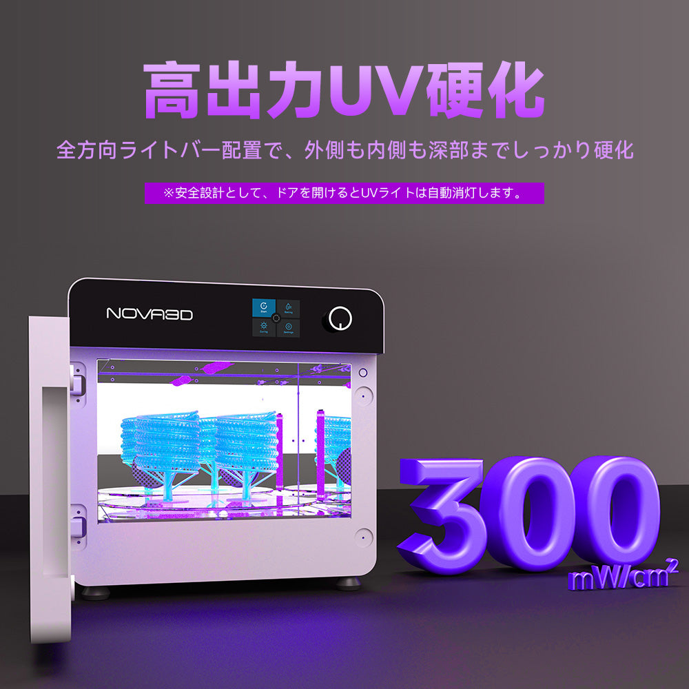 NOVA3D Fastcure3 高速硬化機 LCD/DLP/SLA光造形レジンモデル用 二次硬化UVボックス 紫外線硬化装置