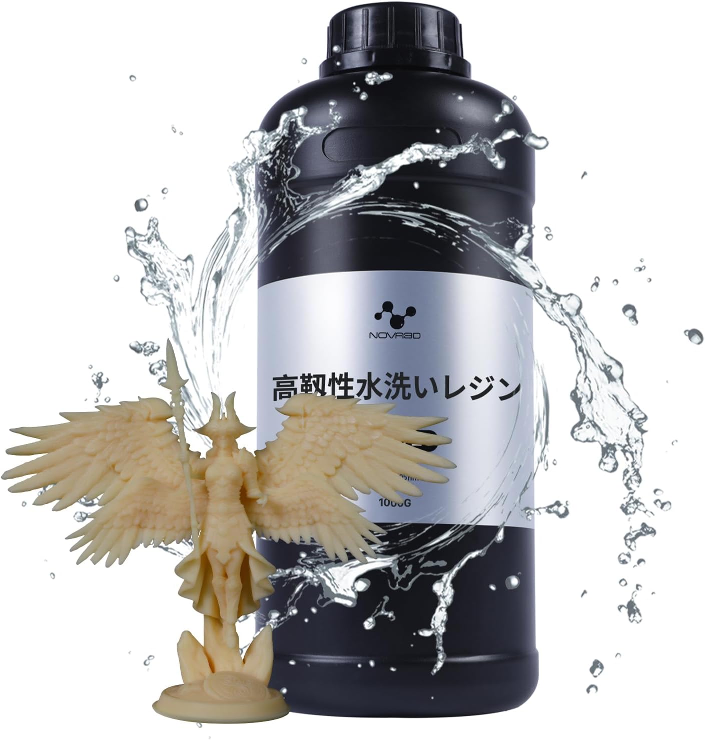 NOVA3D 水洗いレジン 水洗いメカレジン 高靱性クリーンレジン【高精度+高硬度+耐衝撃性+優れた切削性+穴開け可能】光造形3Dプリンター用レジン 405nm LCD SLA