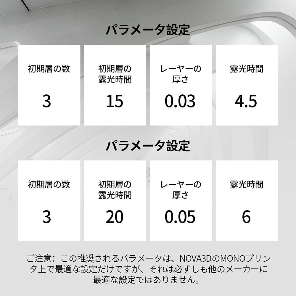 【高透明度&黄変なし】NOVA3D 二代目高透明レジン クリアレジン 光造形 3Dプリンター用レジン 405nm LCD SLA 3Dレジン MONO機専用 光硬化