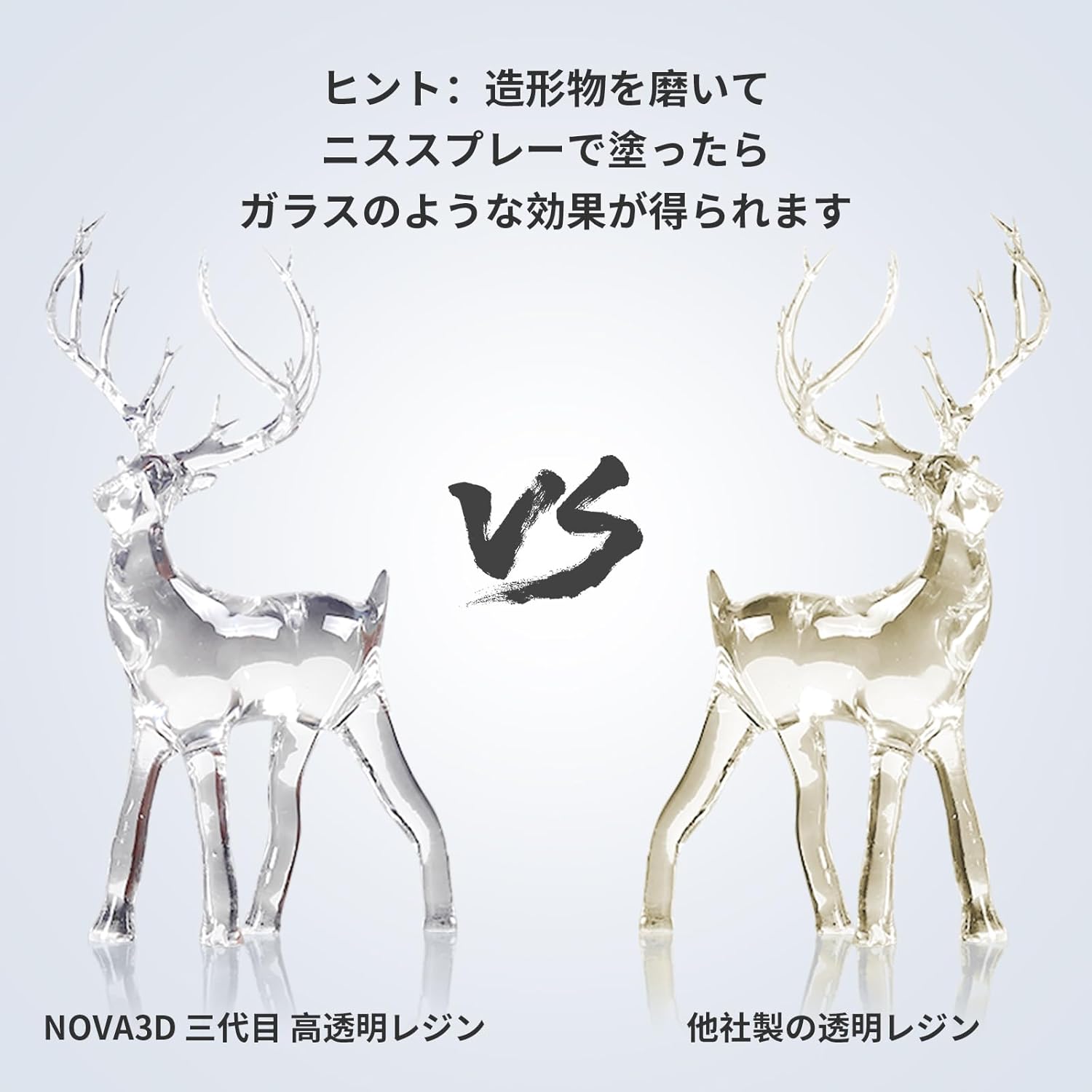 NOVA3D 三代目 高透明レジン【黄変なし+高速印刷+高靭性+高精度+高硬度+耐衝撃性+優れた切削性+穴開け可能+反り強い】クリアレジン 光造形 3Dプリンター用レジン 405nm LCD
