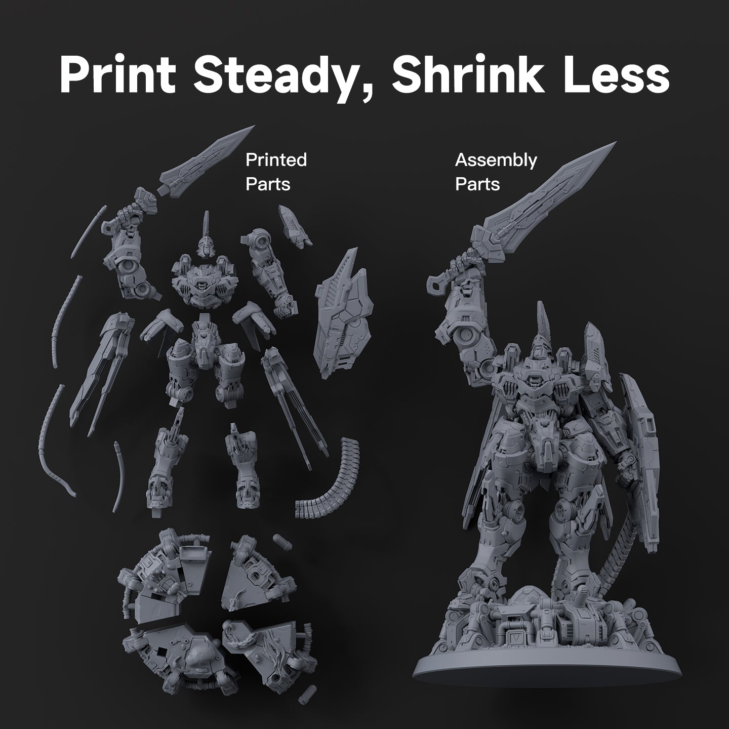 NOVA3D HexaCore Resin Photopolymer 3D Resin Consumable High Precision High Toughness High Strength Easy Printing Low Shrinkage